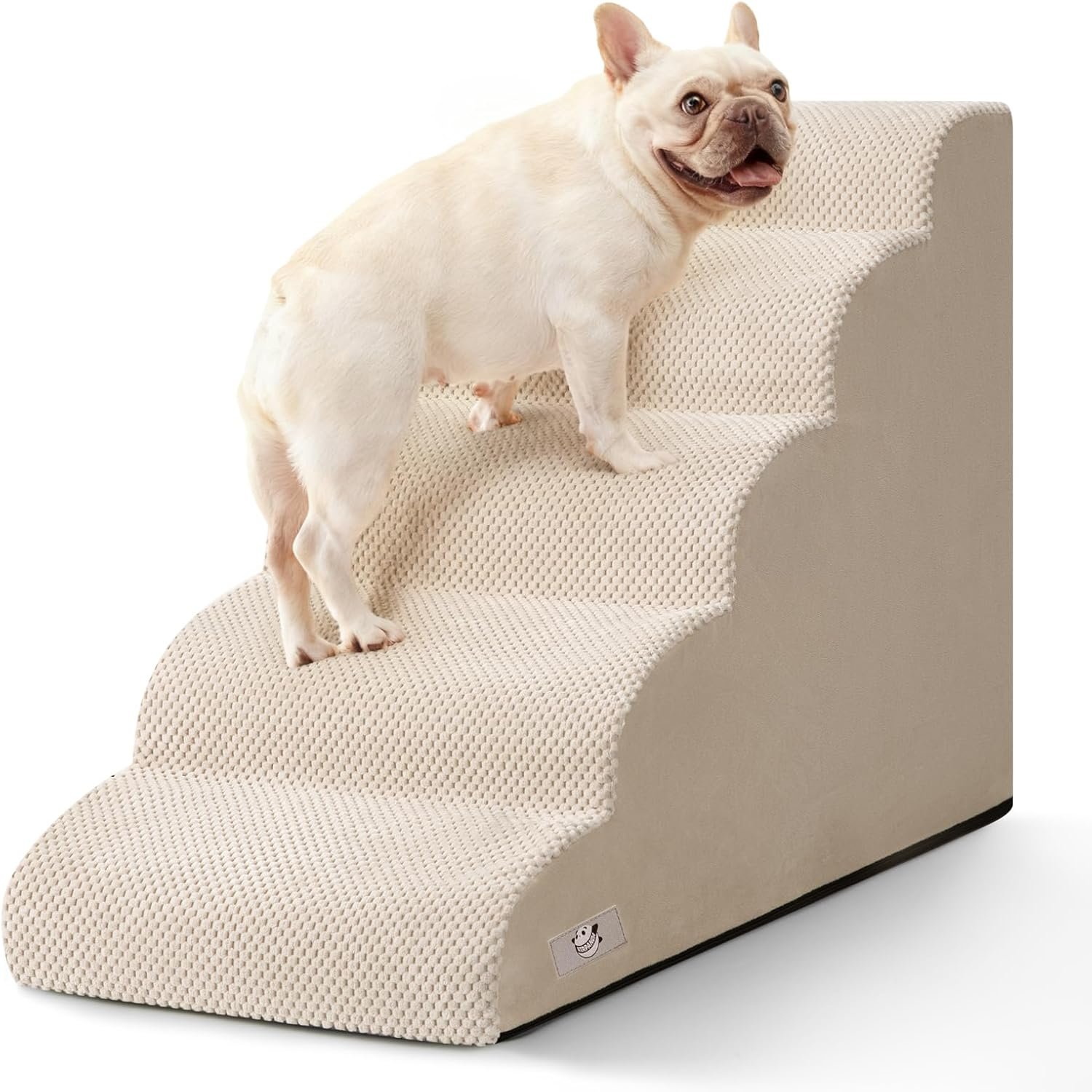 Dog Stairs for High Beds 22.4″ H,5-Step Pet Ramp for Small & Medium Dogs