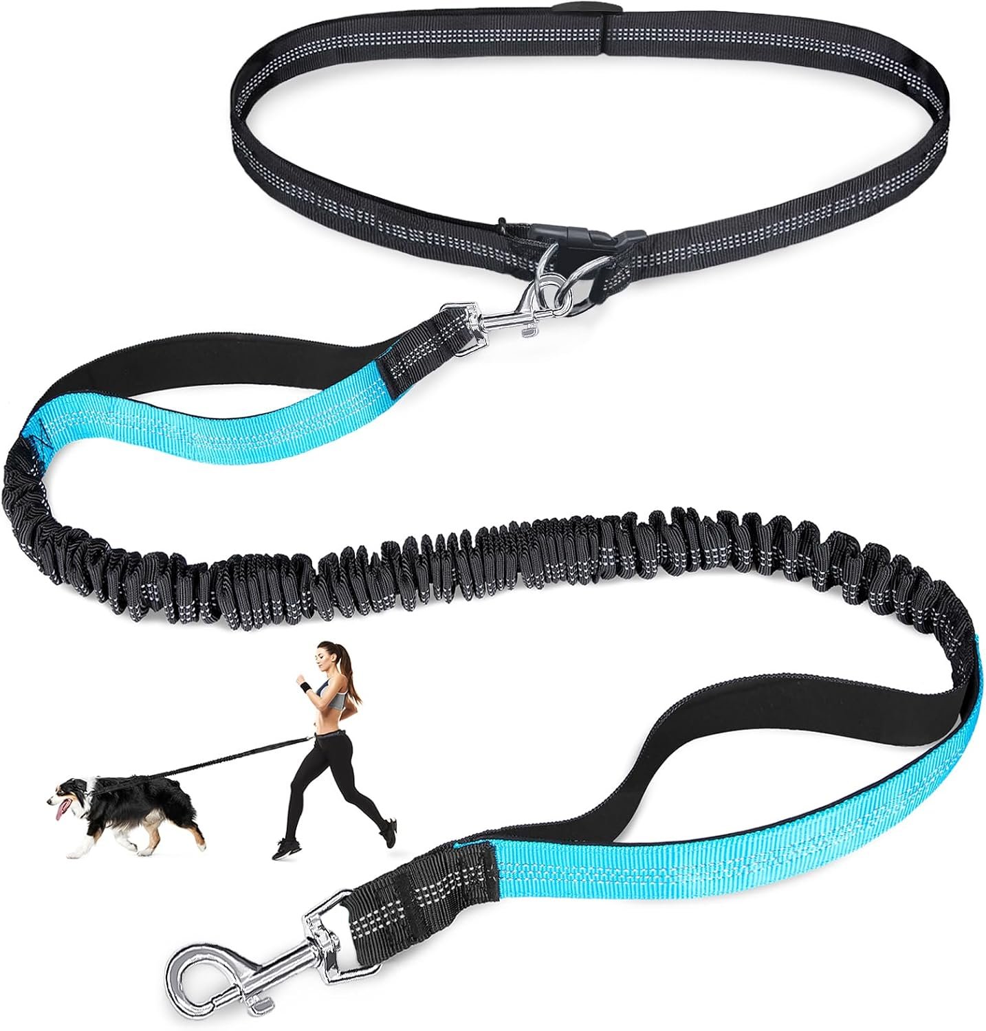 Laqibak Hands Free Dog Leash,Adjustable Waist Leash for Dog,4.2-6.7 Feet