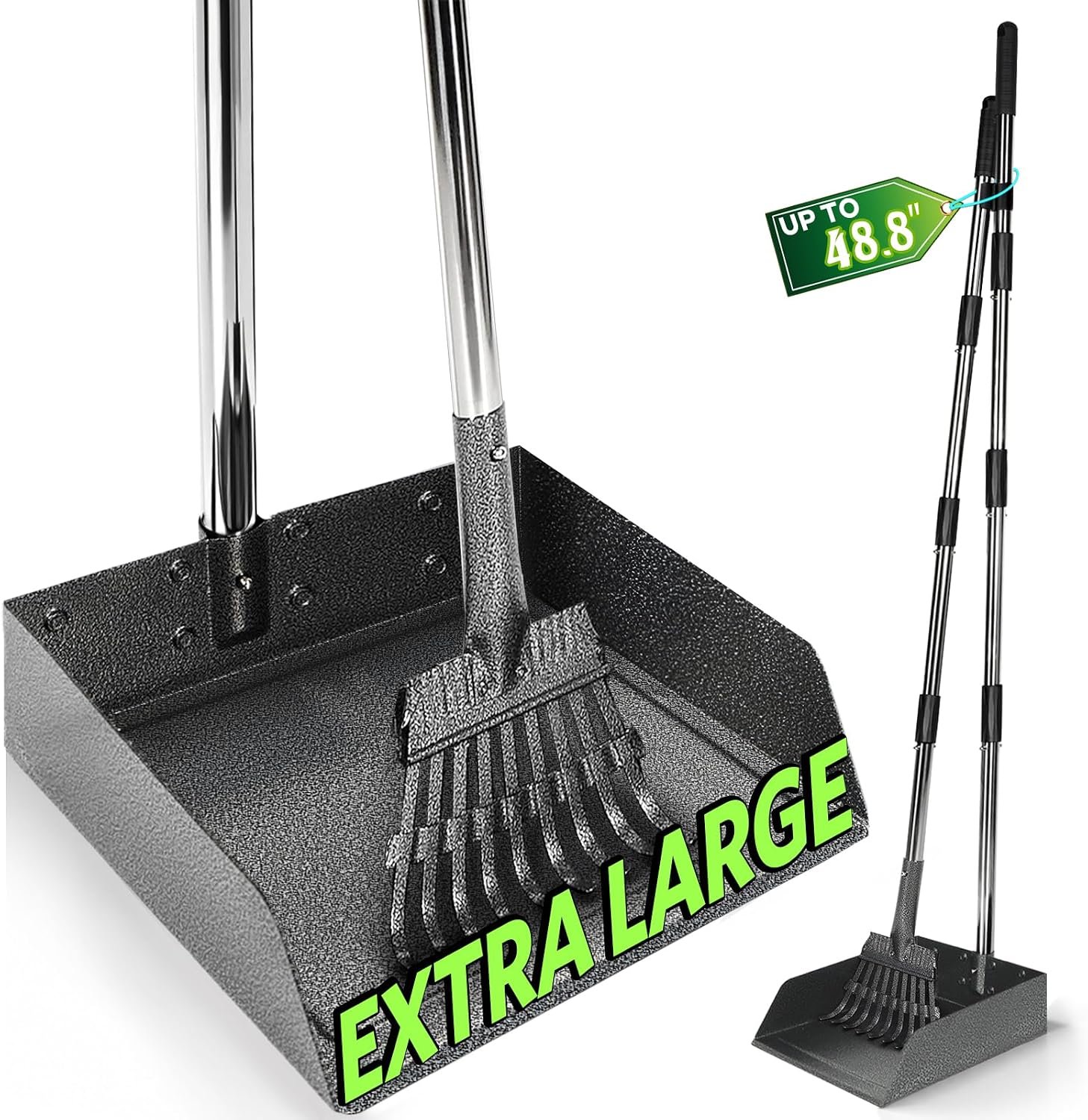 T2Y Dog Pooper Scooper for Multi-Dog Family, Long Handle Rake & Large Tray