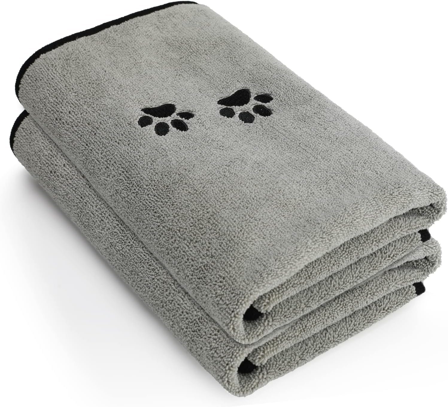 2Pieces Microfiber Pet Bath Towel Dog Towel.Dog Towel Soft Absorbent Drying for Small Medium Large Dogs and Cats with Great for Bathing and Grooming (35 x 20 Inch Grey)