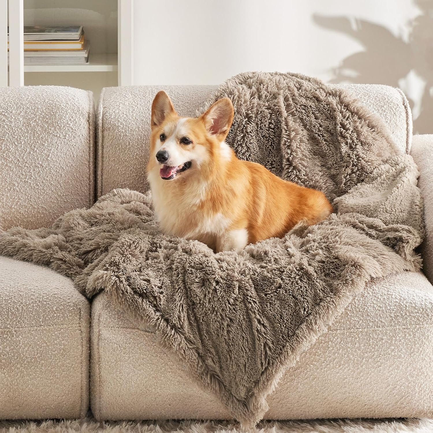 Bedsure Waterproof Dog Blanket for Small Dogs Cats Fluffy Faux Fur, 30×40