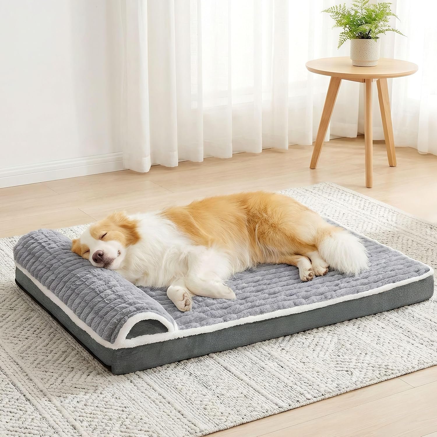 Orthopedic Large Dog Bed Pillow Pet Sofa Bed 36”X24” Grey