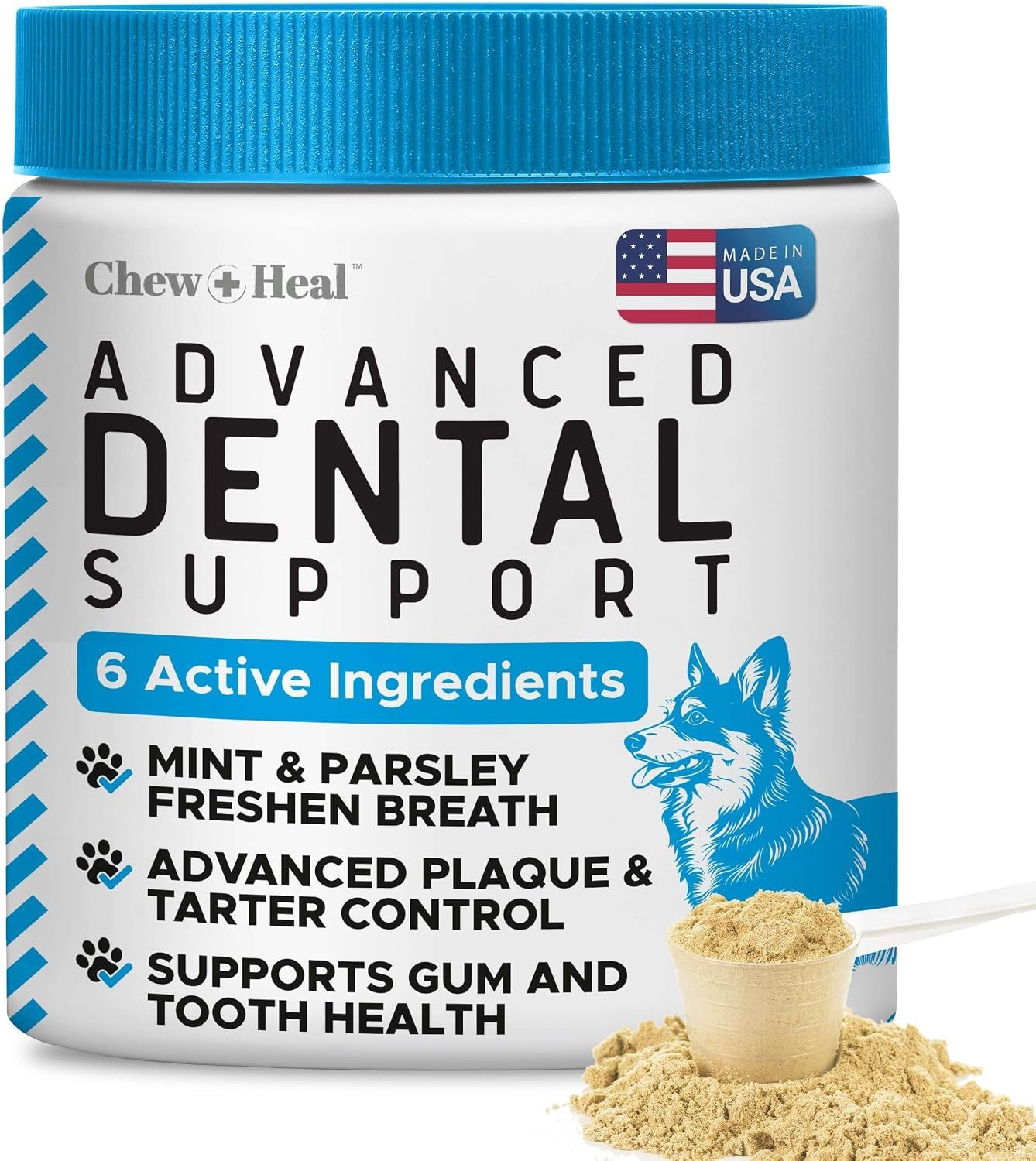 Advanced Dog Dental Powder 8oz – Teeth Cleaning, Tartar, & Plaque Remover