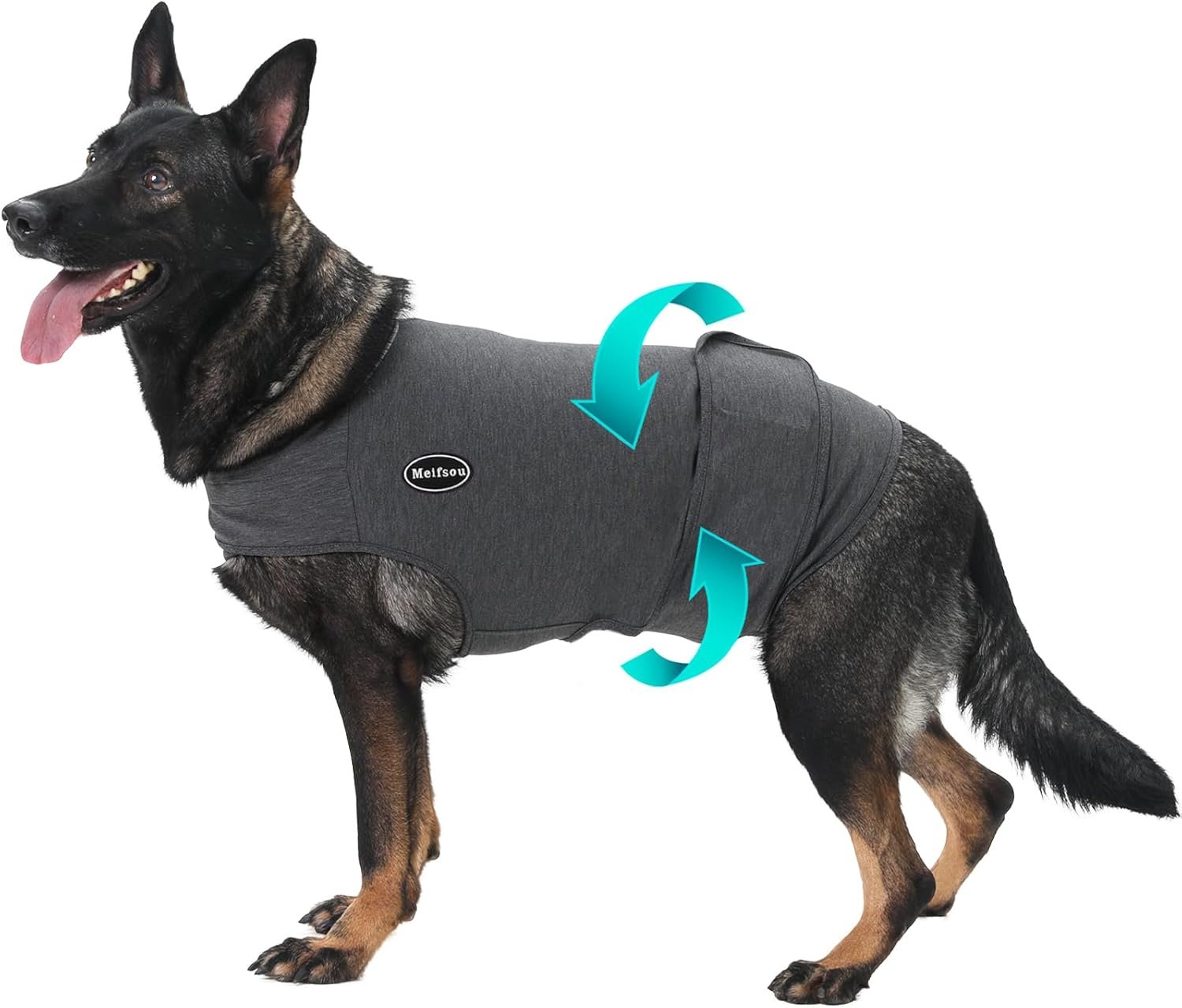 Meifsou Dog Anxiety Vest, Skin-Friendly Thunder Jacket for Dogs, Dog Calming Shirt for Thunder, Fireworks, Vet Visits and Separation – Keep Pet Calm Without Medicine & Training, Anti Anxiety for Dogs