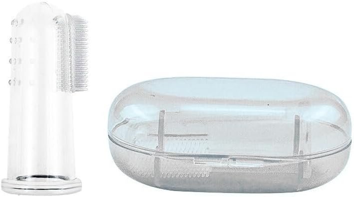 Pet Finger Toothbrush Set – Soft Silicone Toothbrush for Dogs & Cats – Gentle Finger Brush for Small Pets Dental Care (Clear Box Set)