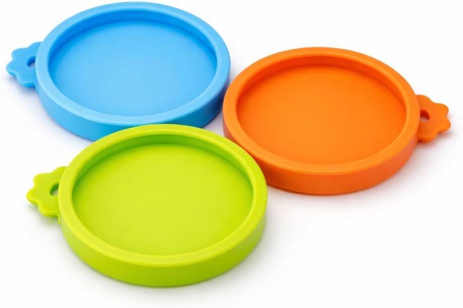 Yobbai Small Cat Food Can Lids for 3 oz & 2.5 oz, Food-Grade Silicone Pet Food Covers, BPA-Free, Dishwasher Safe, 3 Pack