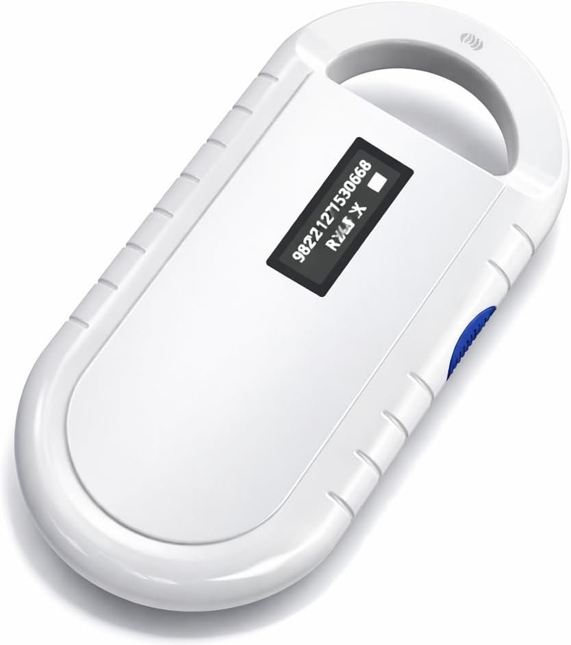 Pet Microchip Scanner, Handheld Animal Chip Reader Portable RFID Reader Supports for ISO 11784/11785, FDX-B and ID64 RFID