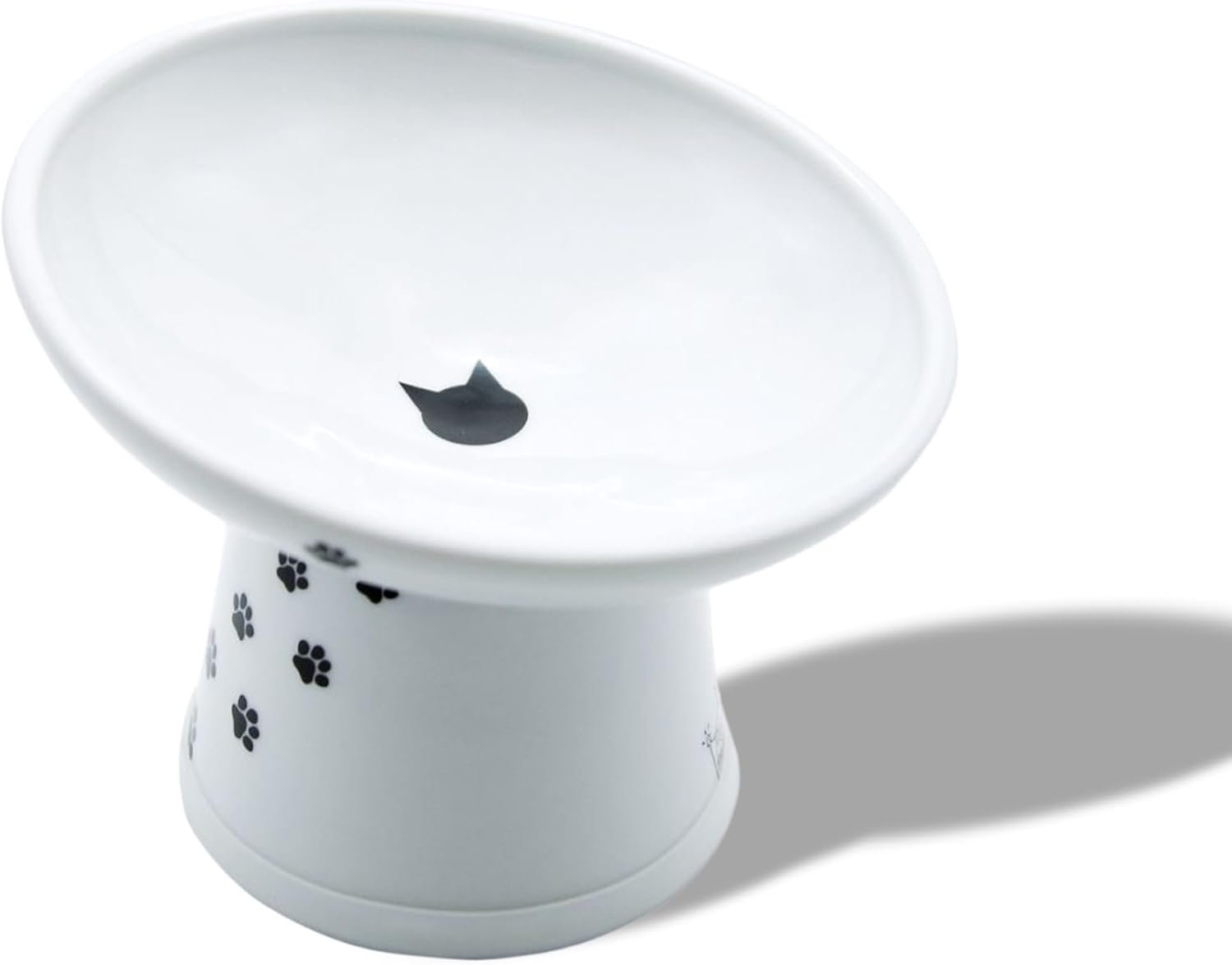 Necoichi Ceramic Elevated Cat Food Bowl, 15° Tilted (Cat, Extra Wide Tilted)