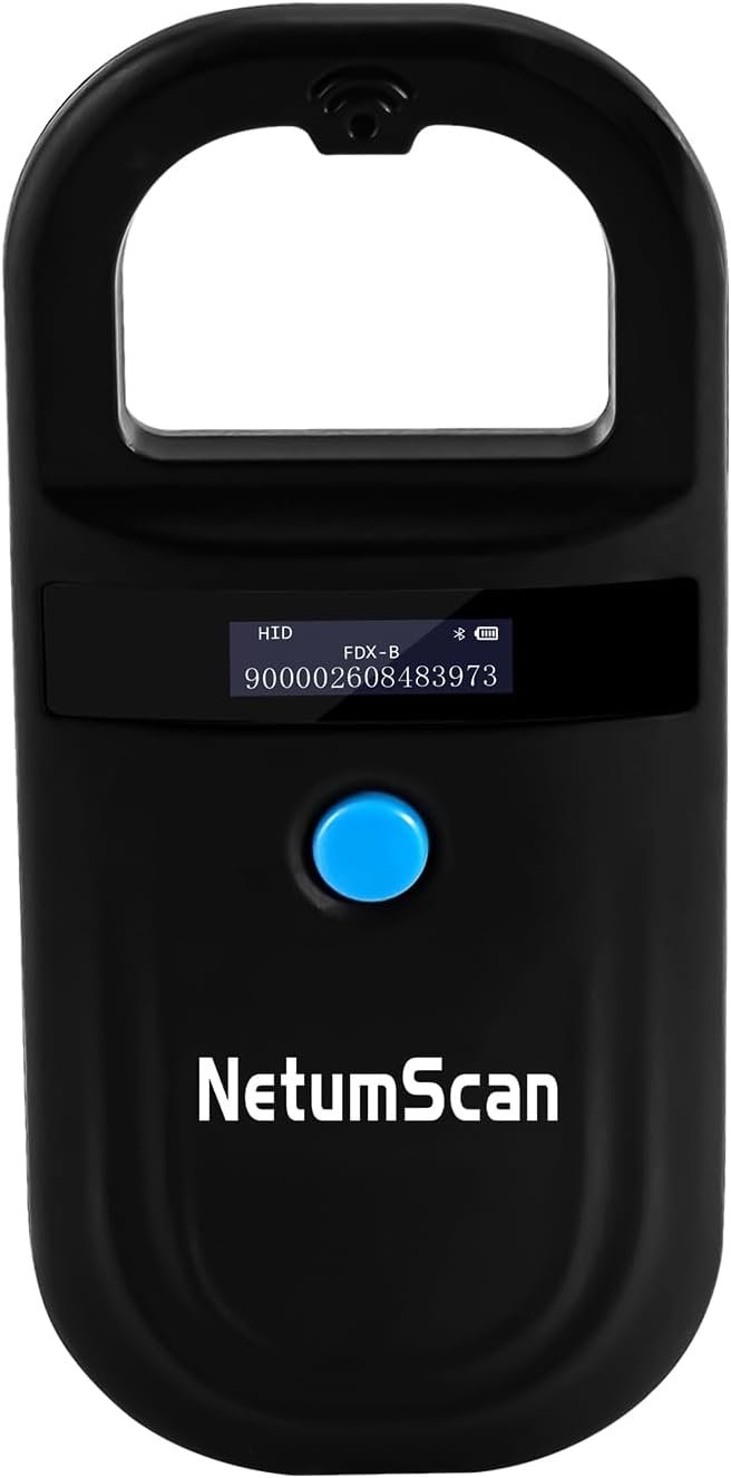 NetumScan Upgraded Pet Microchip Scanner Reader 256 Data Storage
