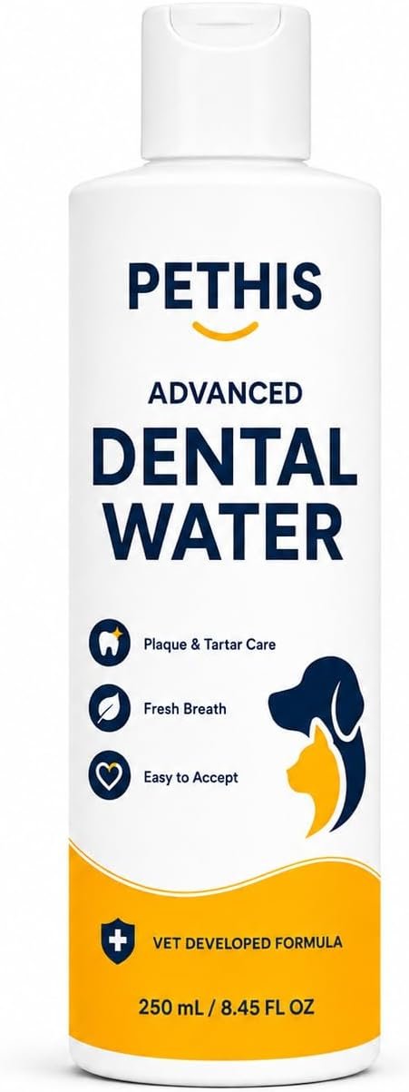 Dental Water Additive for Dogs & Cats – Fresh Breath, Teeth & Gum Care, No Brushing Required, Professionally Formulated – 250 mL / 8.45 fl oz