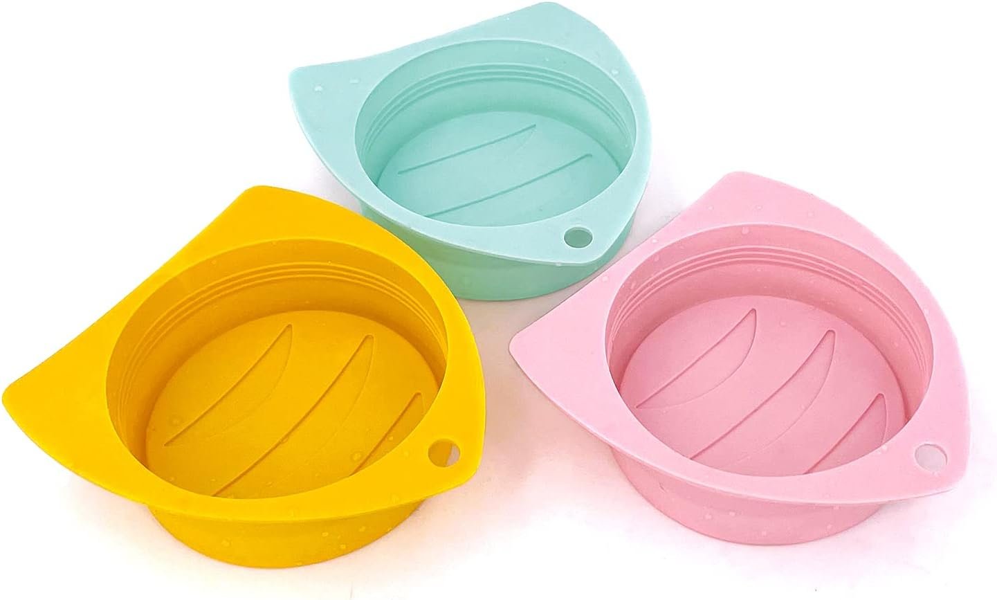 3 Pack Dog Cat Food Can Lids – Silicone Stretch Lids Covers for Pet Food Cans, Reusable Universal Size Fit Medium and Large Size Cans