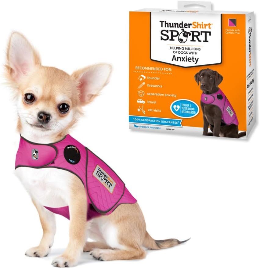 ThunderShirt for Dogs Calming Anxiety Vest, XX Small, Fuchsia Sport