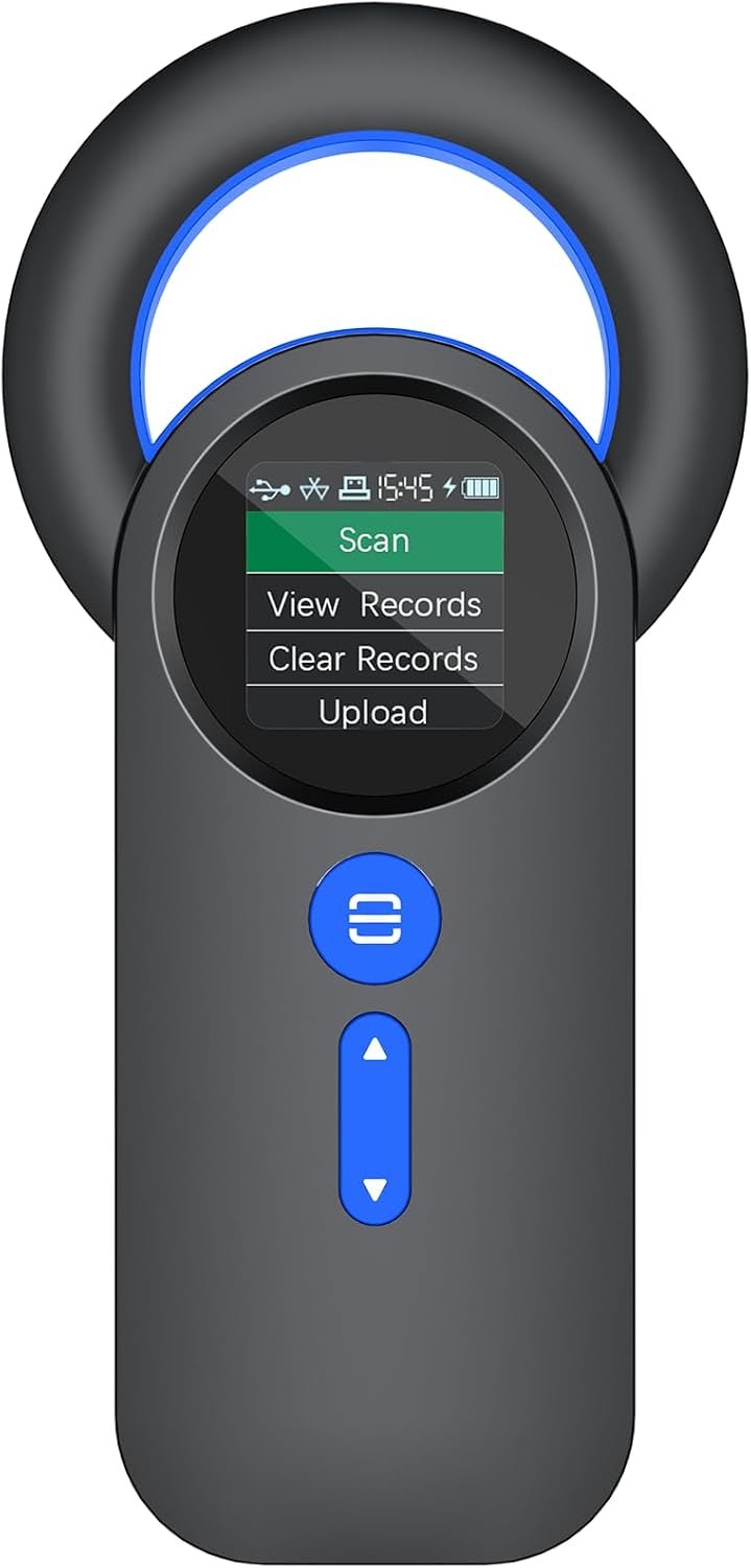 Dual‑Frequency Handheld Wireless Bluetooth Animal Microchip Scanner Supports 134.2KHz FDX‑B(ISO11784/11785) & 125KHz EMID Chips