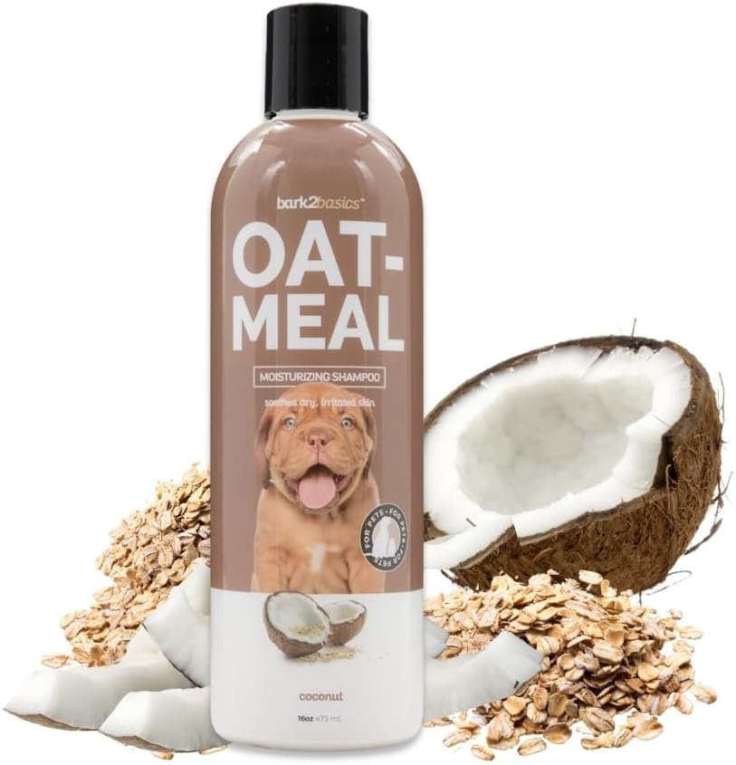 Bark2Basics Oatmeal Dog Shampoo, 16 oz – Natural Colloidal Oatmeal, Natural Ingredients, Calms Dry Itchy Irritated Skin, Moisturizes and Soothes the Skin and Coat, Professional Grade