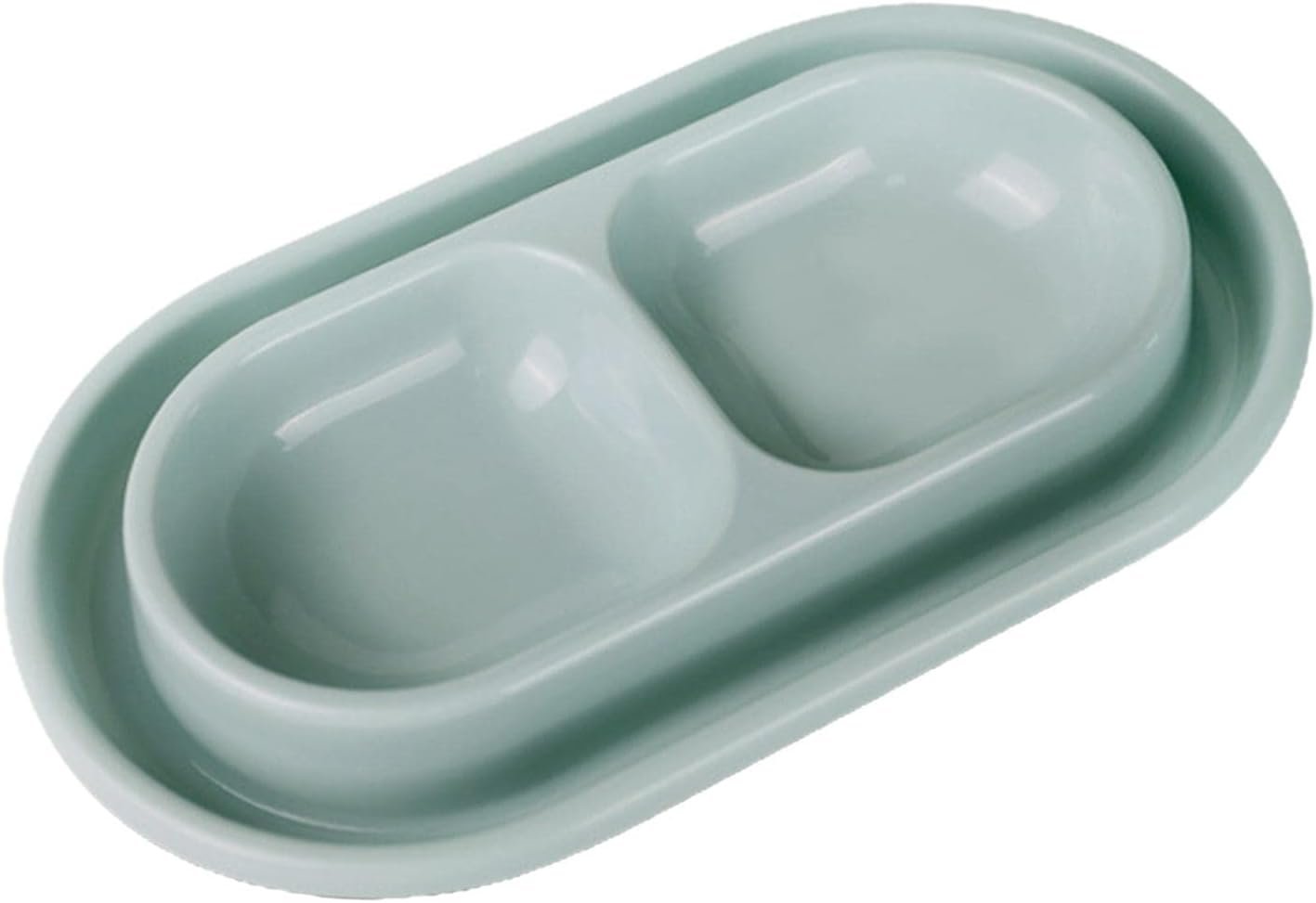 Baoblaze Cat Food and Water Bowl Set Cats Feeding Bowls Outside Easy to Clean Double Pet Food Dog Bowl Set for Small Medium Size Dogs Kitten Cats, Small Gray, as described