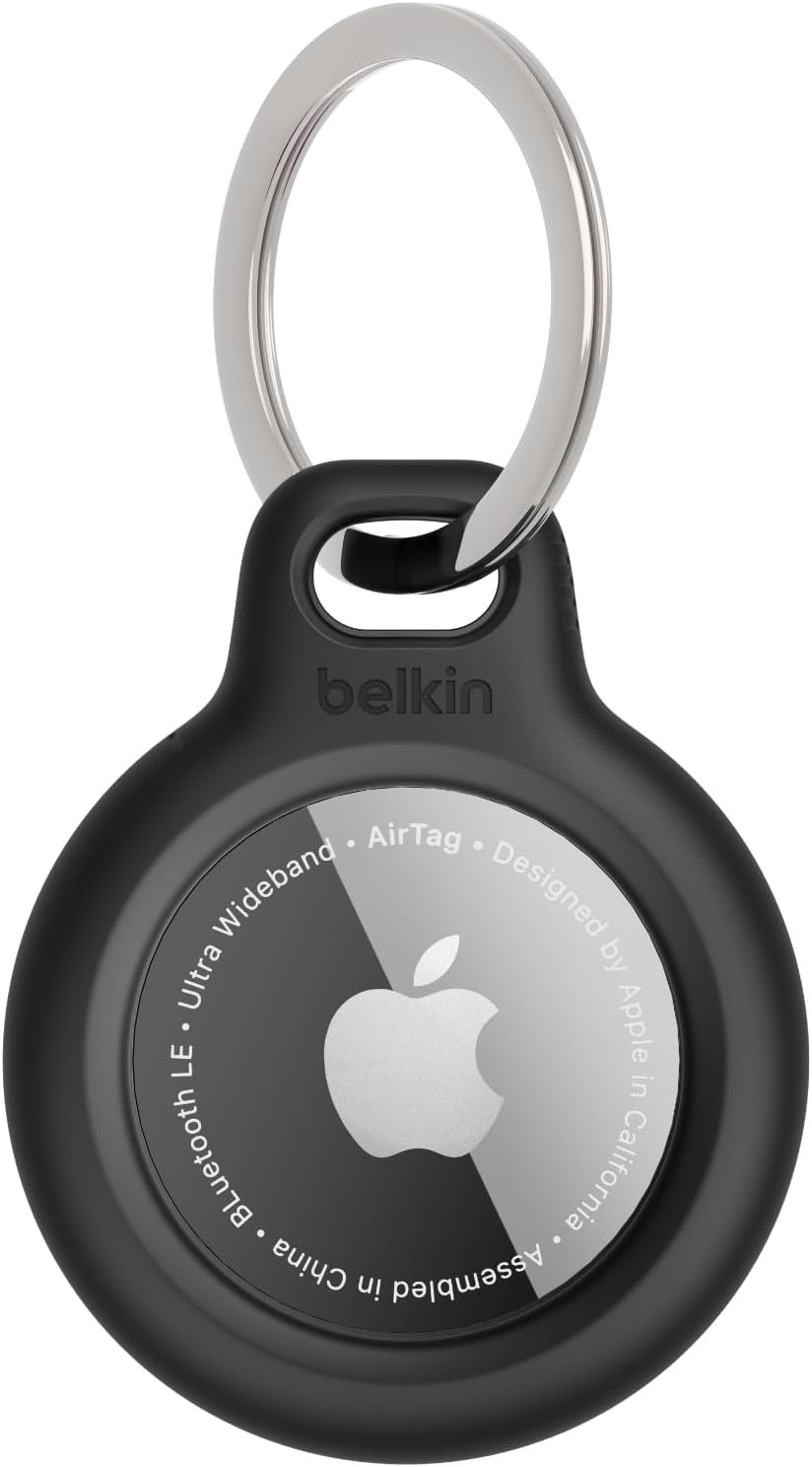 Belkin Apple AirTag Holder Keychain with Key Ring, Scratch-Resistant