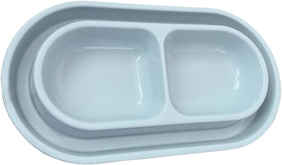 Cat Kitten Dish Dog Puppy Feeder Pet Bowl Ants go Away Grey, S