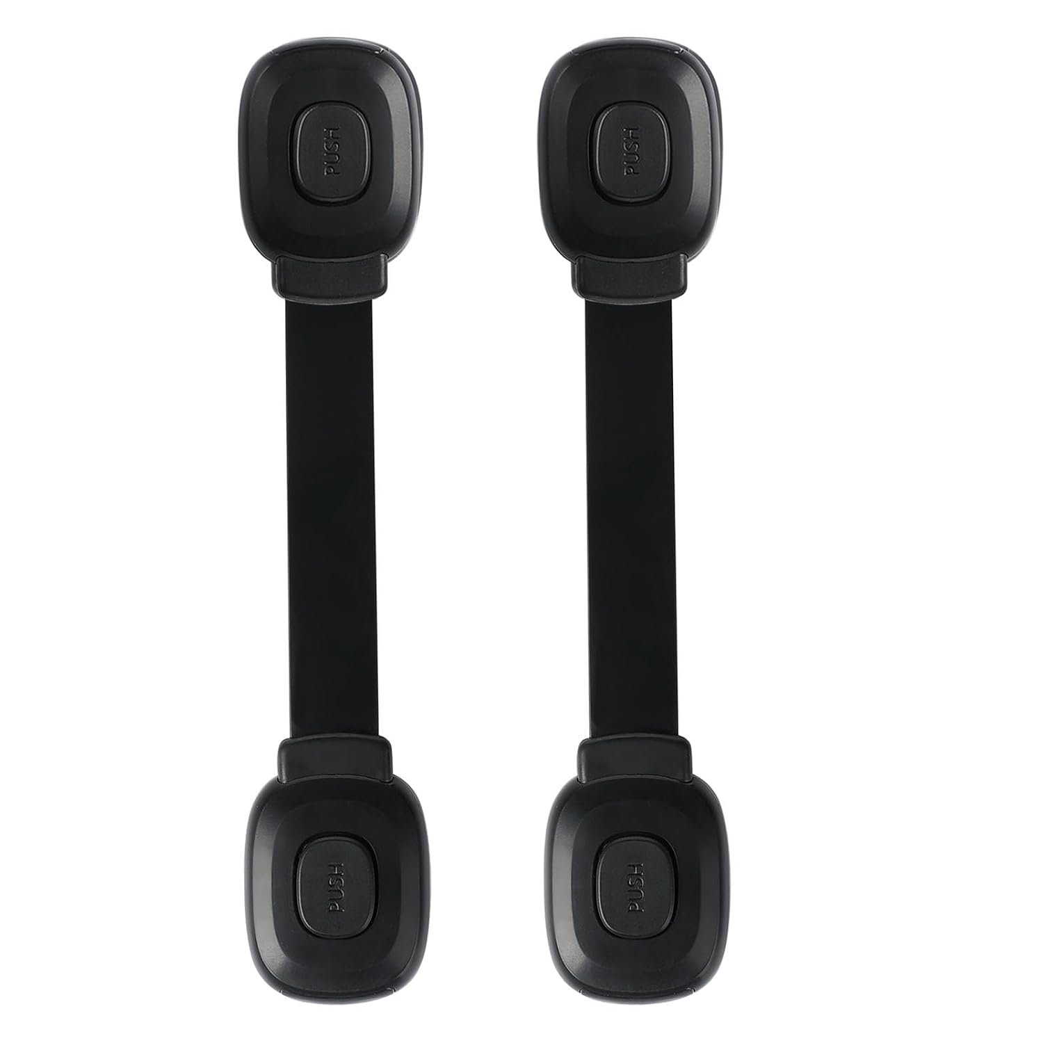 Fursafe&Q Cabinet Locks Baby Proofing, Child Safety Strap Locks Adhesive Black – Child Proof Fridge Lock Drawer Door Toilet Latches No Drill Multi-Purpose for Furniture Kitchen Lock