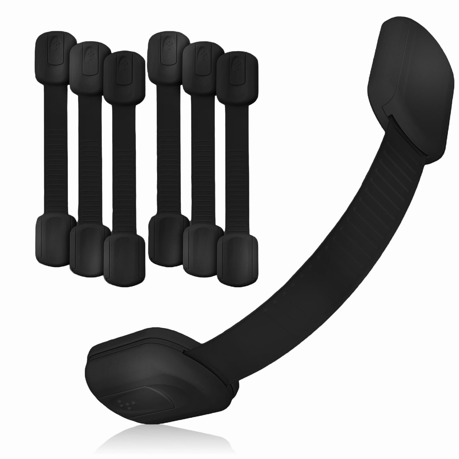 Baby Proof Me RV Fridge Lock & Child Safety Cabinet Latch, Black, 6-Count