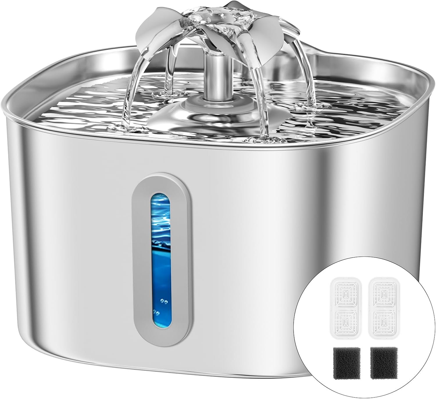 108oz/3.2L Cat Water Fountain, MOGOBABA Stainless Steel Cat Fountain