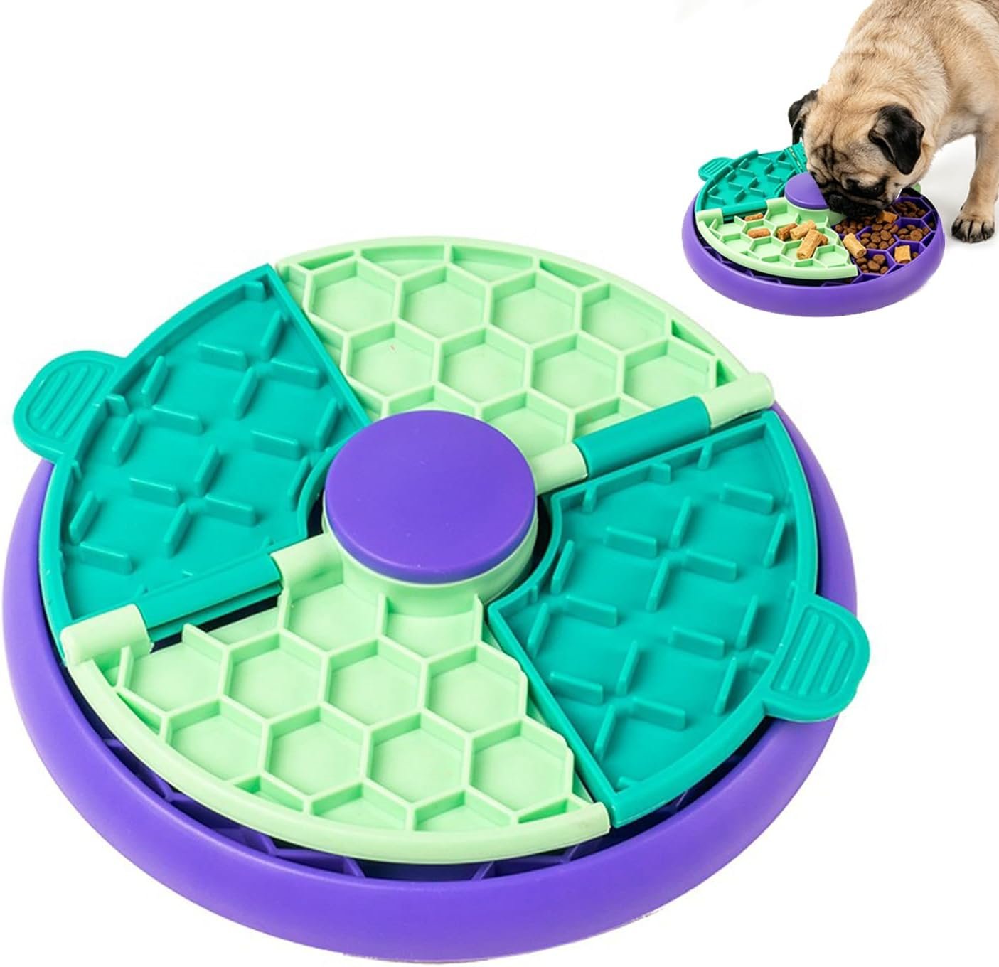 Dog Slow Feeder Bowl 3-in-1, 2 Cup Capacity Non-Slip Puzzle Toy