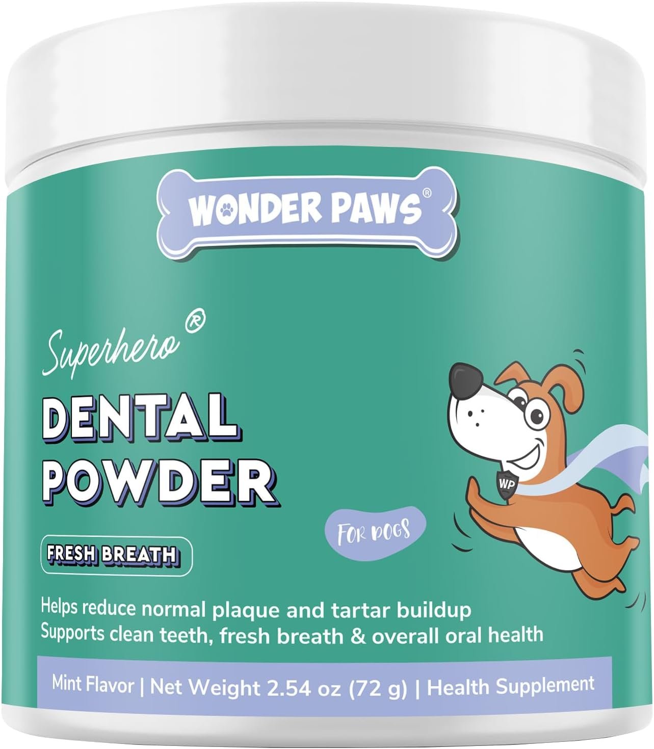 Premium Dog Dental Powder – Advanced Dog Teeth Cleaning Powder For Plaque & Tartar Removal– Dental Powder For Dogs With Kelp, Enzymes & Herbs – Breath Freshener For Plaque, Tartar & Oral Health–2.54oz