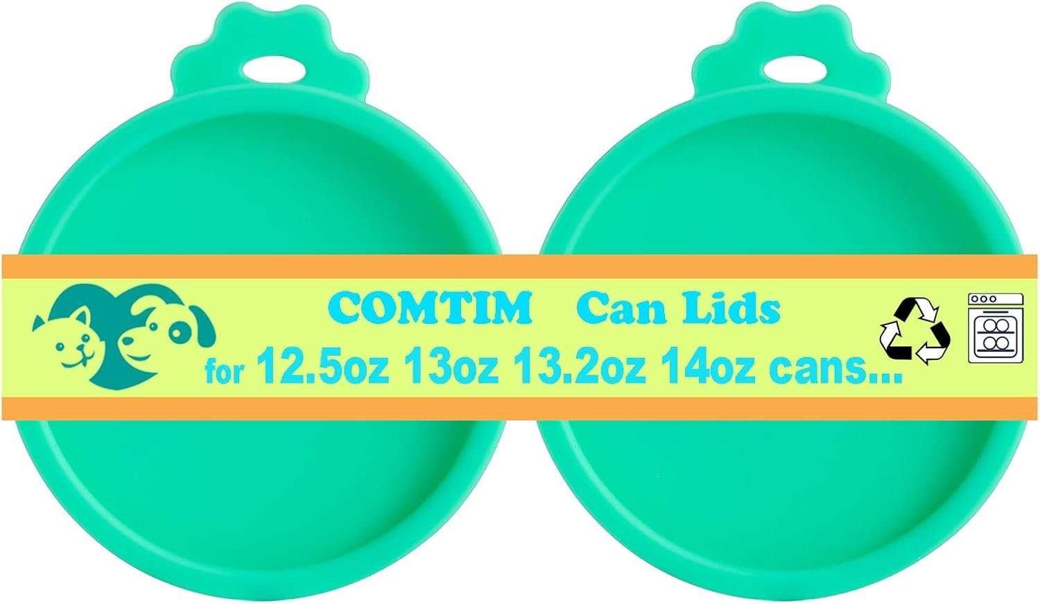 COMTIM Can Covers for Dog Food Cans, Silicone Pet Dog Food Can Covers Lids for 13 oz 12.5 oz 13.5 oz Cans…or Cat Food Cans 6 oz, Reusable Can Toppers Can Saver Covers for Canned Goods