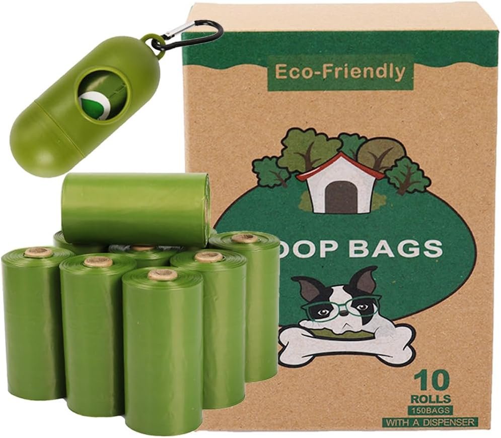 Dog Poop Bags with Dispenser, 150 Count Lavender Scented Poop Bags, Leak Proof and Extra Thick Pet Waste Bags, 13″ x 9″ Large Thickened leakage, degradable
