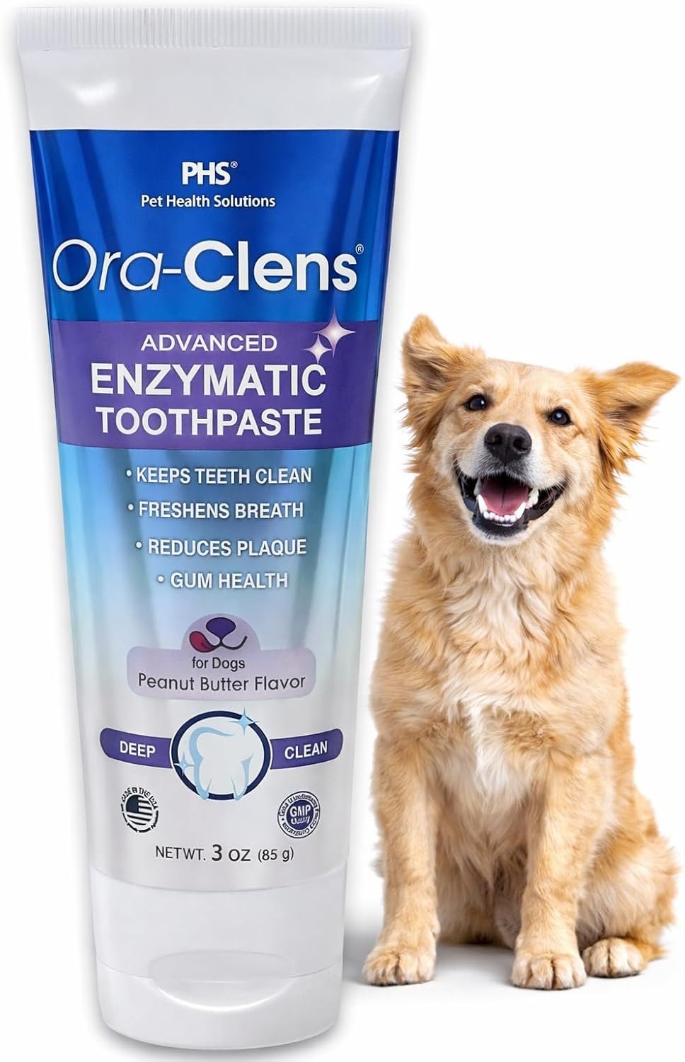 Advanced Enzymatic Toothpaste for Dogs, Peanut Butter Flavor Dog Toothpaste, Helps Clean Teeth & Freshen Breath, Supports Oral Hygiene, Dog Dental Care Toothpaste Gel, 3 oz