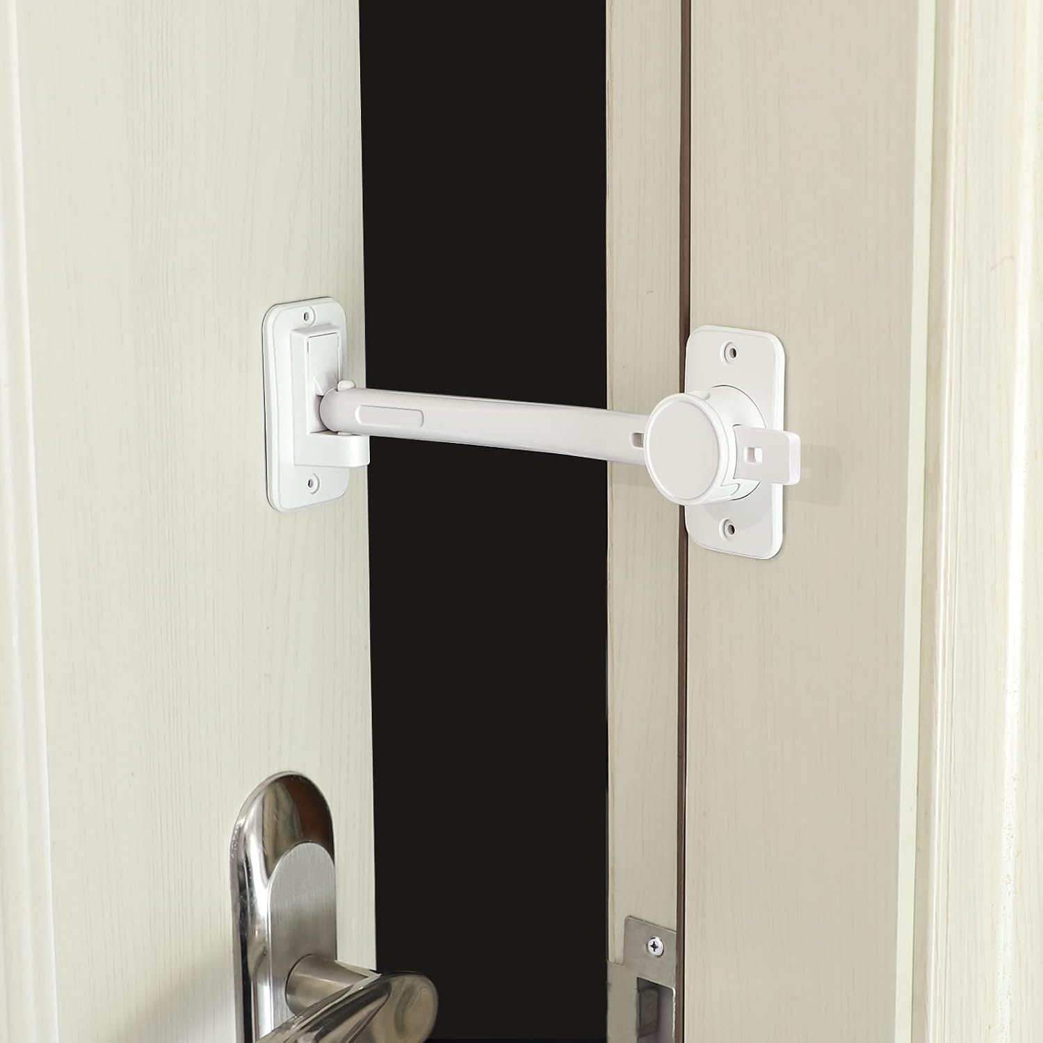 CLYMENE Cat Door Latch & Stopper, Adjustable Door Lock and Pinch Guard