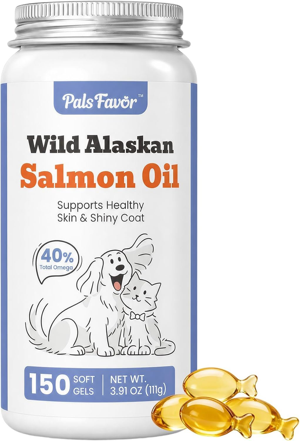 Wild Alaskan Salmon Oil for Dogs, Omega-3 Fish Oil, 150ct