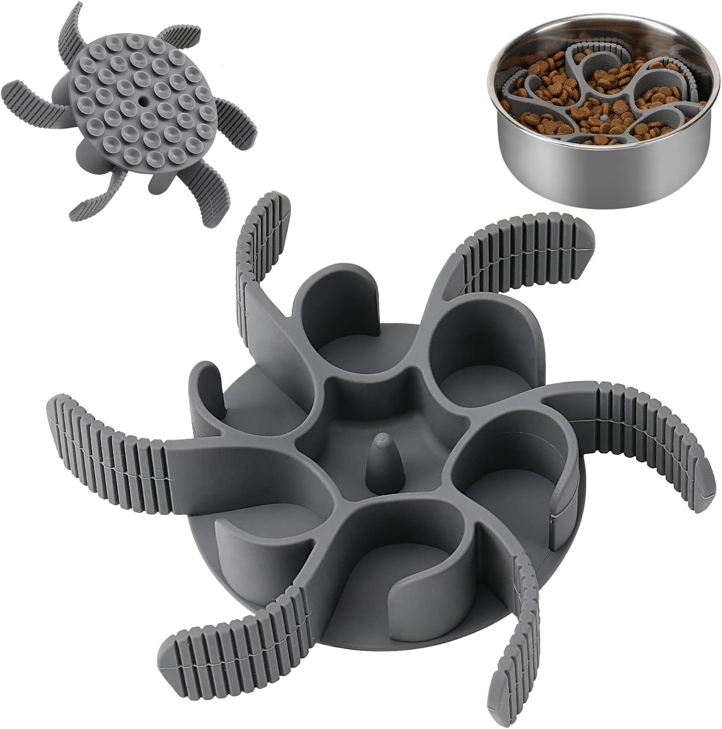 Dog Slow Feeder Bowls Silicone Spiral Pet Food Feeder Insert to Slow Eating