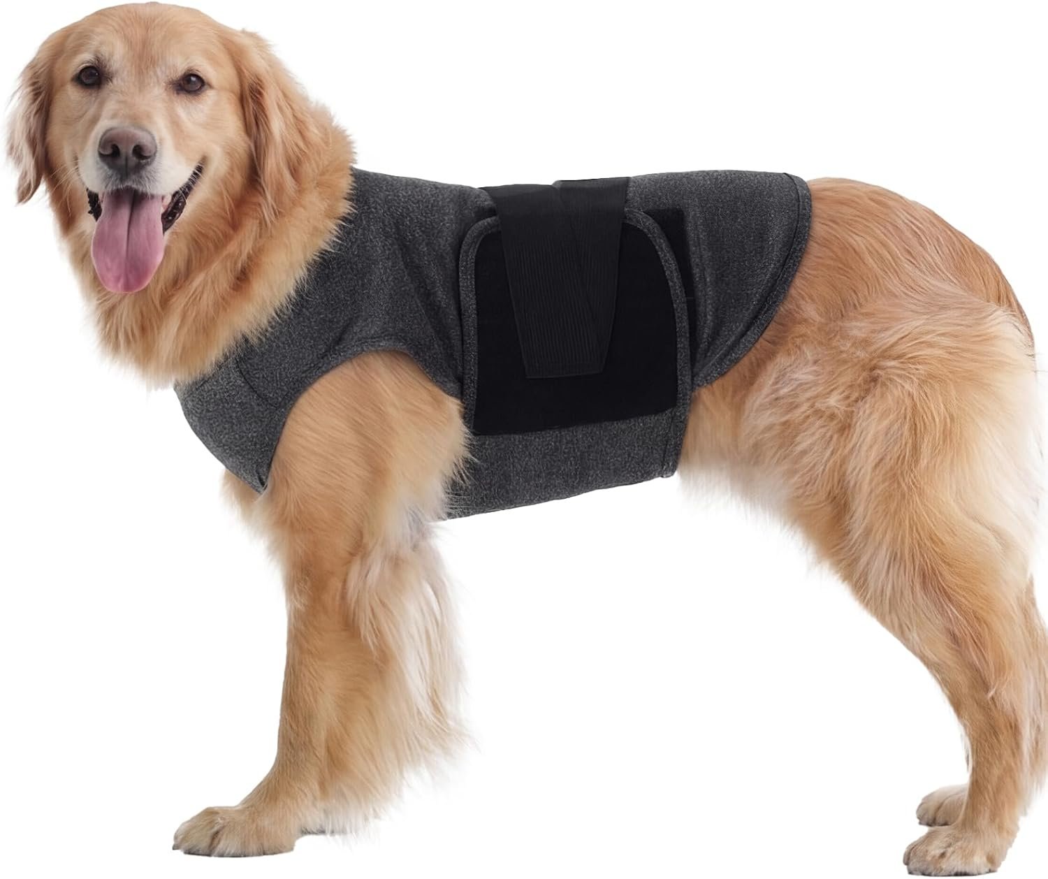 IECOii Dog Anxiety Vest, Calming Pressure Wrap for Dogs, Dark Gray, Size L