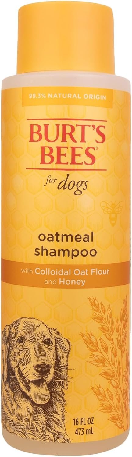 Burts Bees for Pets Oatmeal Dog Shampoo with Honey, Unscented, 16 Fl Oz