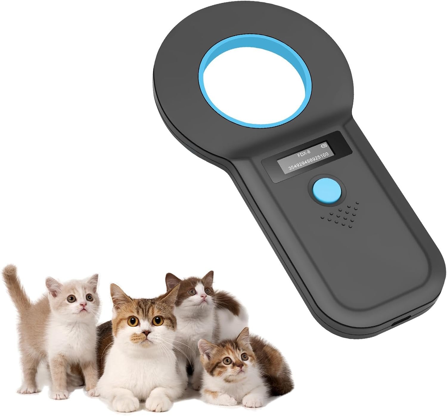 Pet Microchip Scanner, OLED Display Chip Reader, Rechargeable USB Pet ID Microchip ID Scanner with High Brightness OLED Display for Animal/Dog/Cat/Pig