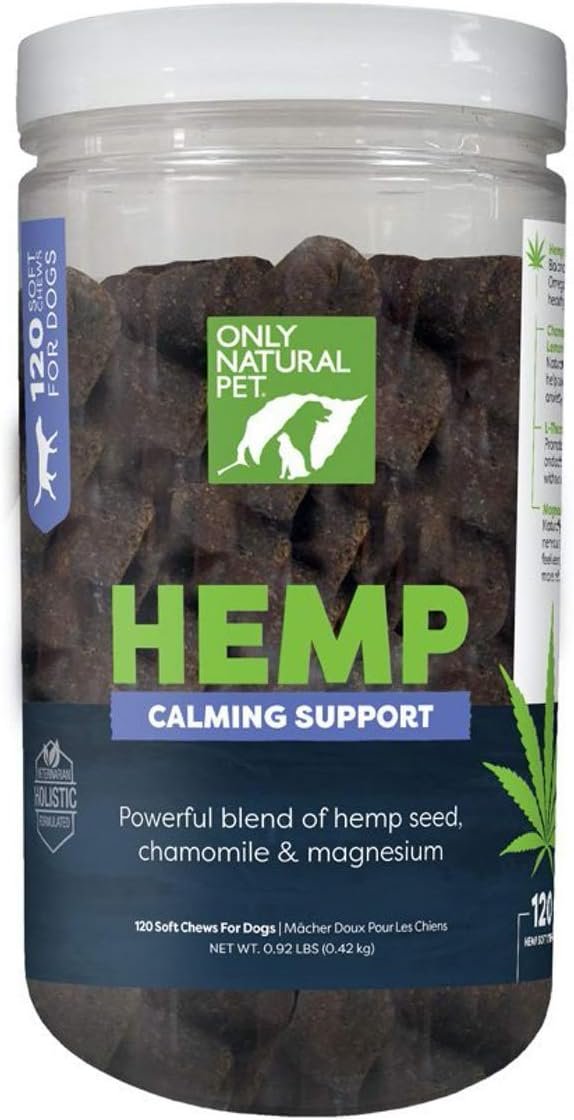 Only Natural Pet – Natural Hemp Calming Soft Chews for Dogs – 120 Ct