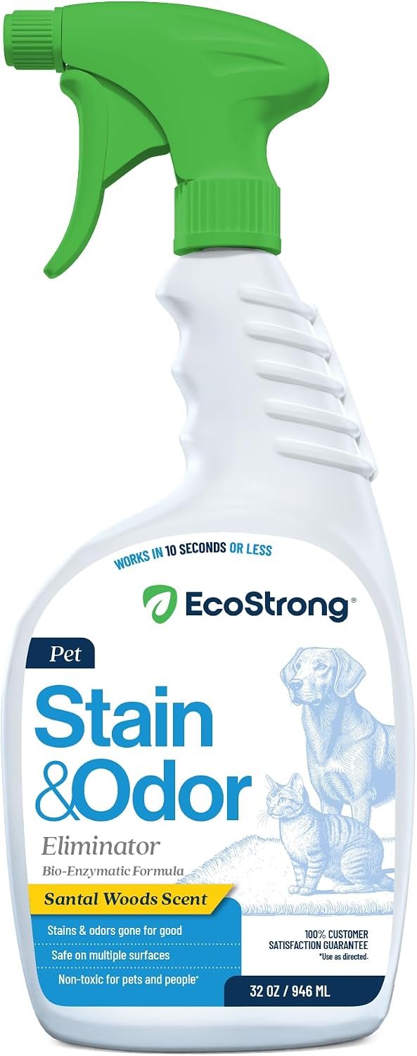 Eco Strong Pet Stain and Odor Remover – Pet Odor Eliminator, Urine Destroyer for Dogs, Pet Urine Enzyme Cleaner | Santel Woods – 32 oz