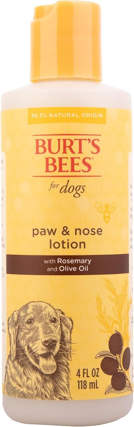 BURT’S BEES FOR PETS Dog Paw and Nose Lotion, Rosemary Olive Oil, 4 Fl Oz