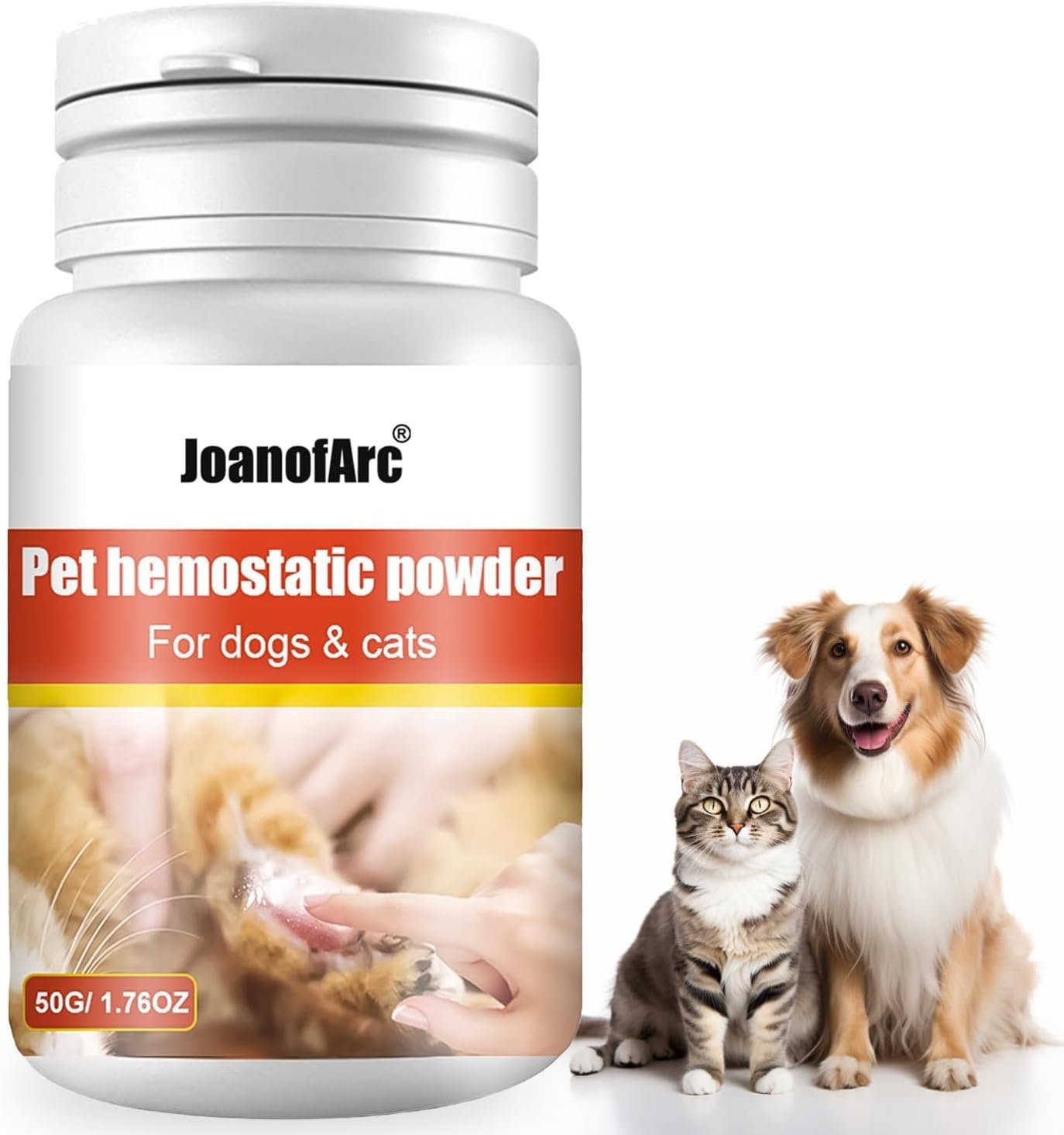 Styptic Powder for Dogs, Quick Stop Bleeding for Dogs Nails, Minor Cuts, Scratches, Blood Stop Powder with Herbal Support, Gentle & Sting-Free, 50g