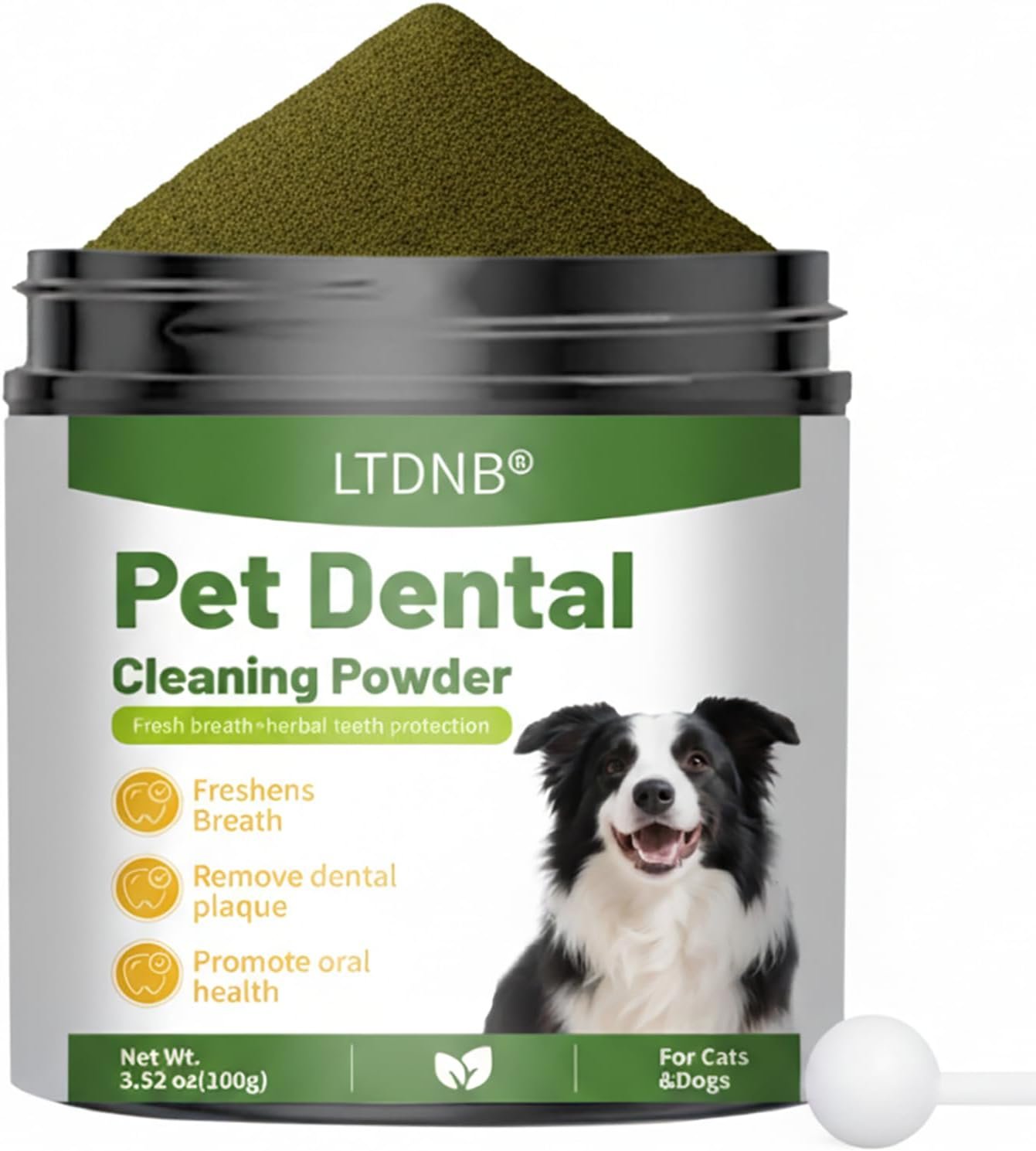 Dog Dental Powder, Dog Teeth Cleaning Powder, Targets Tartar & Reduces Plaque & Bad Breath – Teeth Cleaning Made Easy Eliminate – Meat-Flavored Formulated
