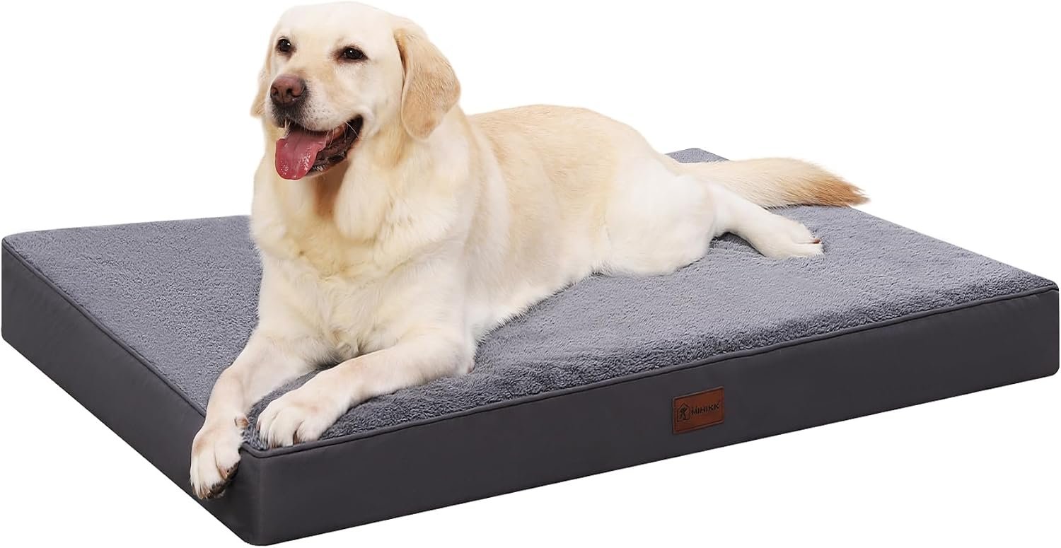 Waterproof Medium Size Dog Crate Bed Orthopedic 35×22 Grey