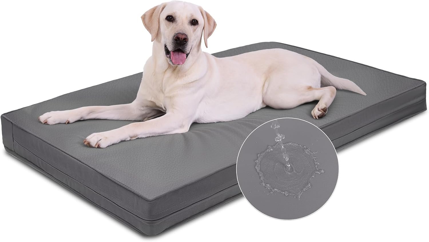 Outdoor Waterproof Dog Bed Large Washable XL Crate Pad 42″ Leather Wipeable