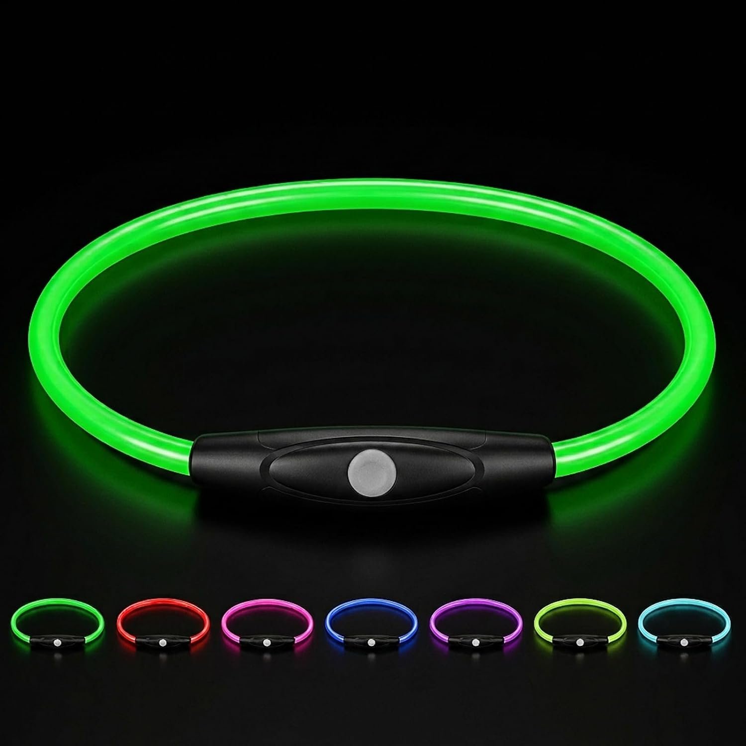 15 Modes Led Dog Collar, 360° Visible Light Up Dog Collar for Night Walking