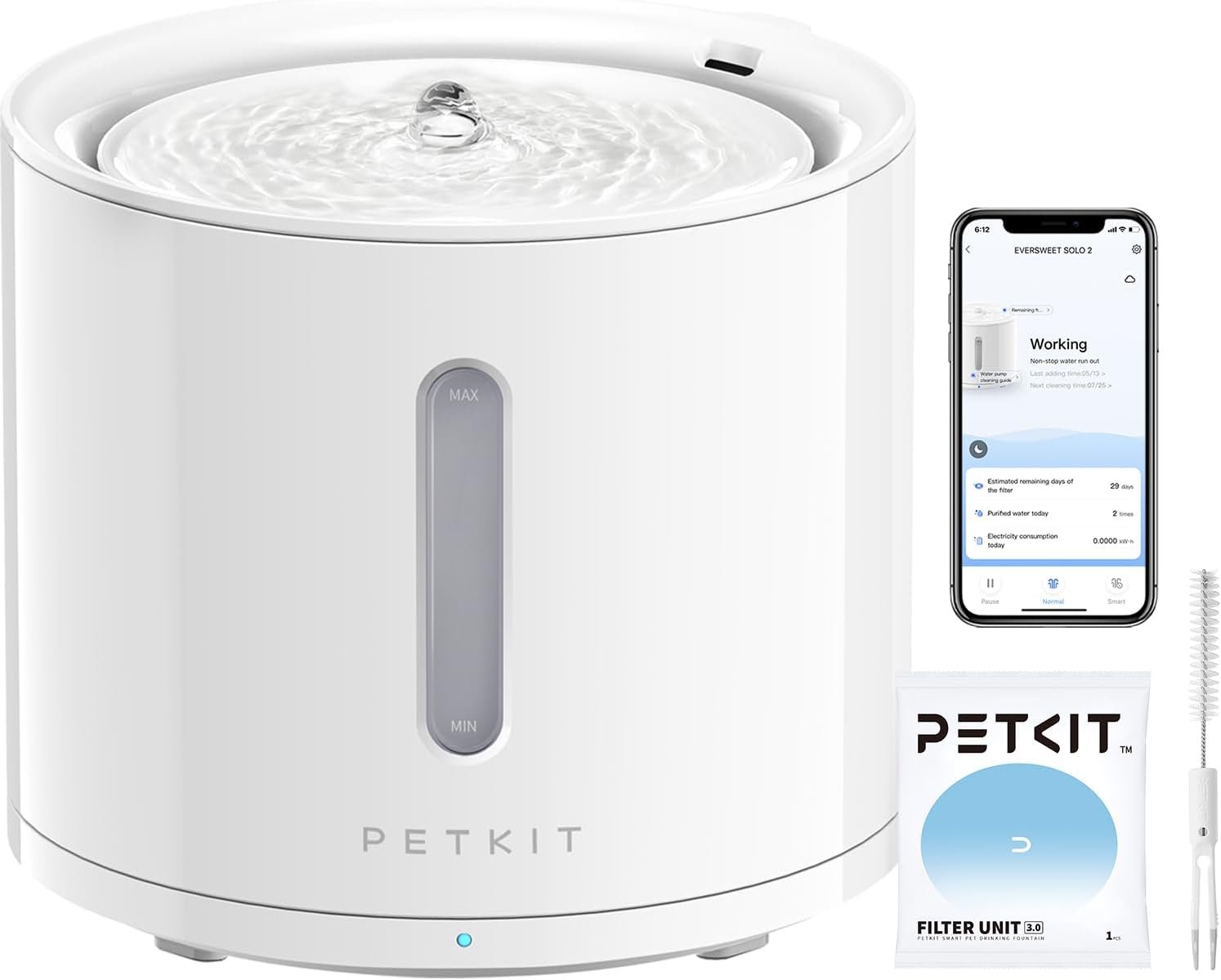 PETKIT EVERSWEET Solo 2 Cat Water Fountain Ultra Quiet Wireless Pump
