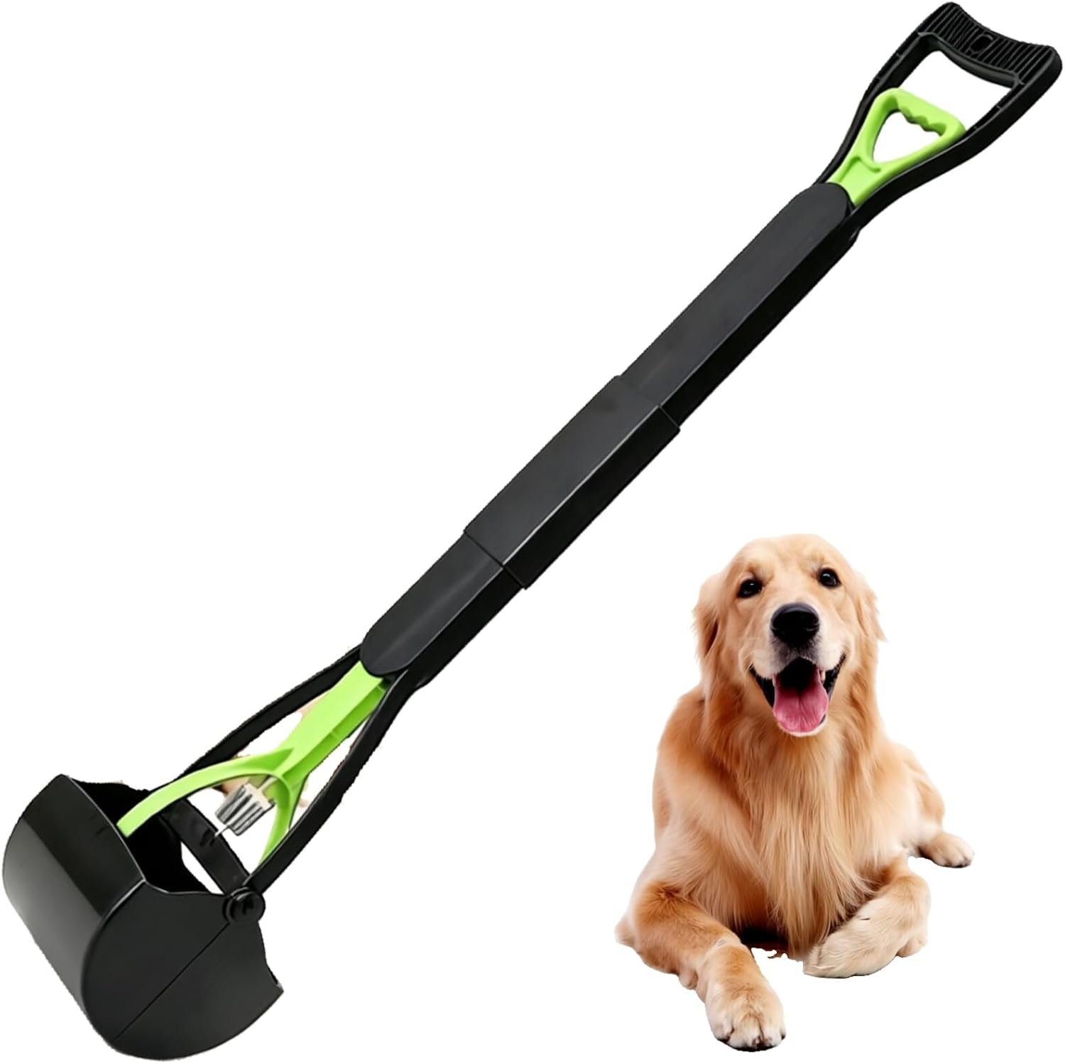 Pooper Scooper Long Handle for Large Dogs, Heavy Duty Yard Scoop, Foldable