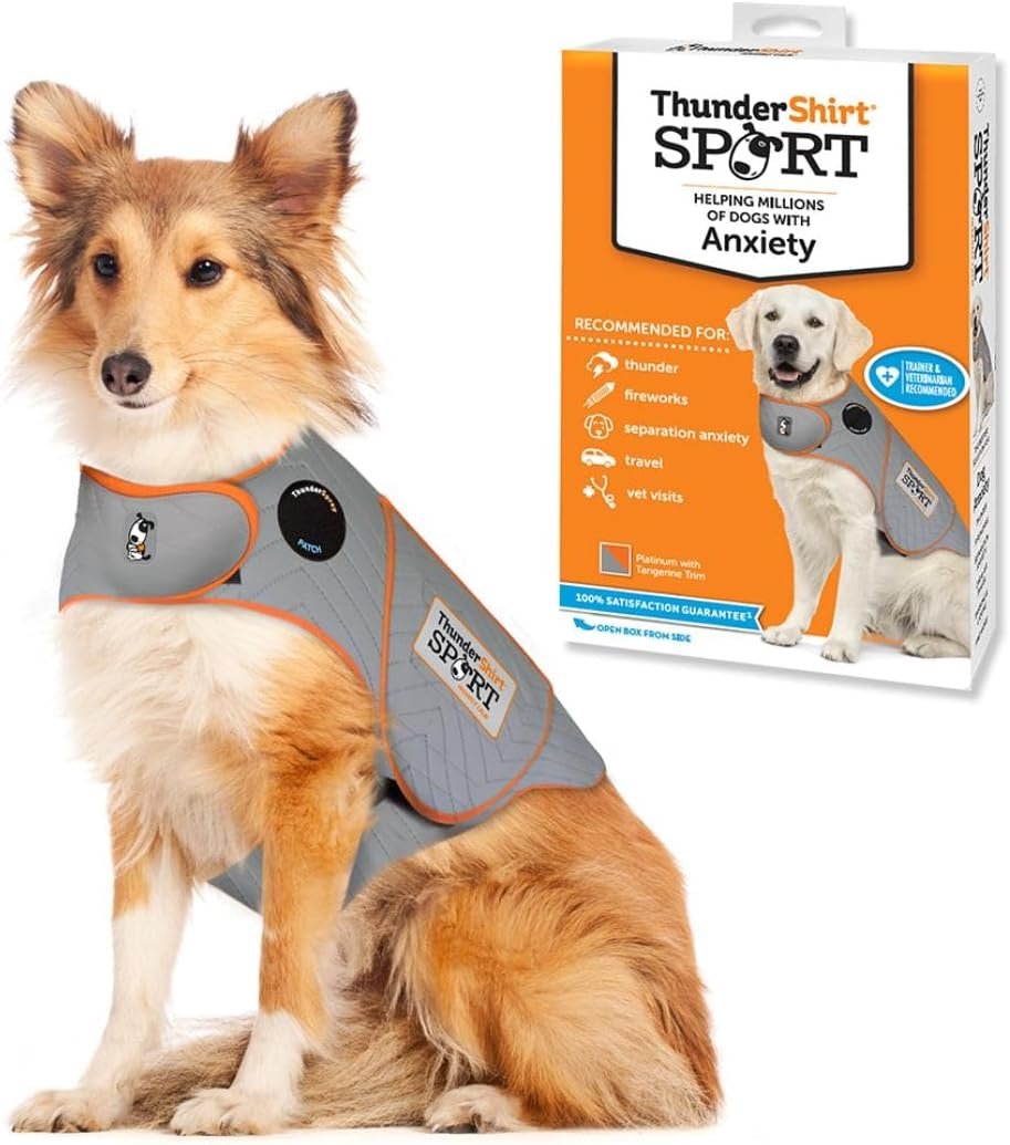 ThunderShirt for Dogs Calming Anxiety Vest, Large, Platinum Sport