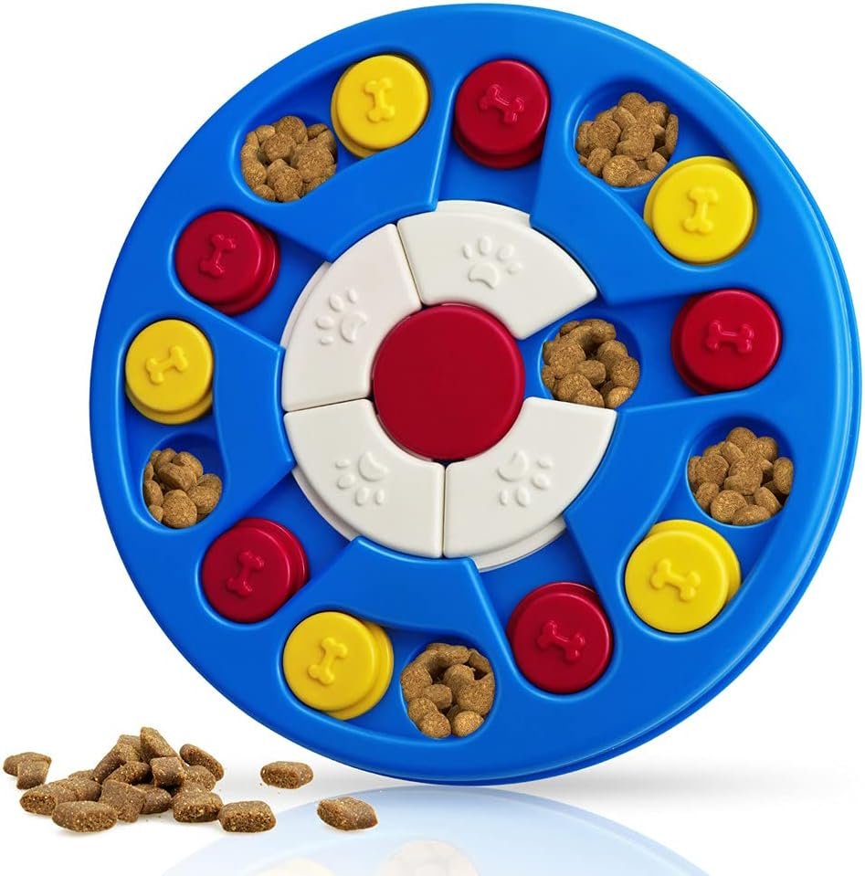 Joansan Dog Puzzle Toy, Interactive Dog Game, Mentally Stimulating Treat Dispenser for Large Dogs, Food Grade Material, Sequential Skills, Portable