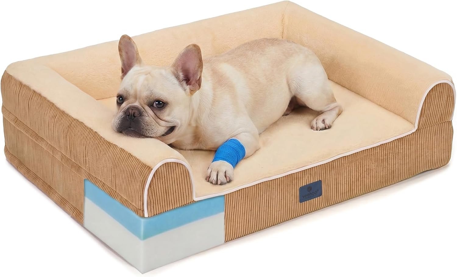 Veehoo Orthopedic Dog Bed for Medium Size Dogs, 5″ Extra Thick Memory Foam