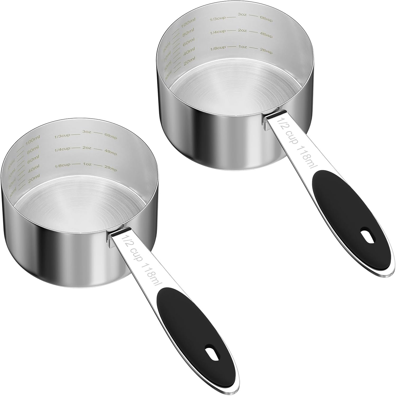 2PCS 1/2CUP(118ml) Dog Cat Food Scoop, Measuring Cup with Inner Scale