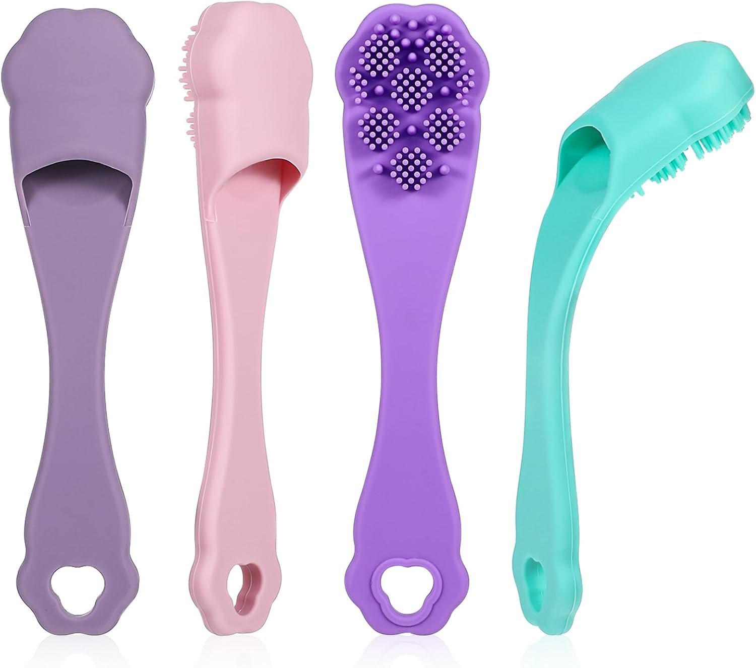 Qianyu 4 Pack Silicone Dog & Cat Finger Toothbrush Kit